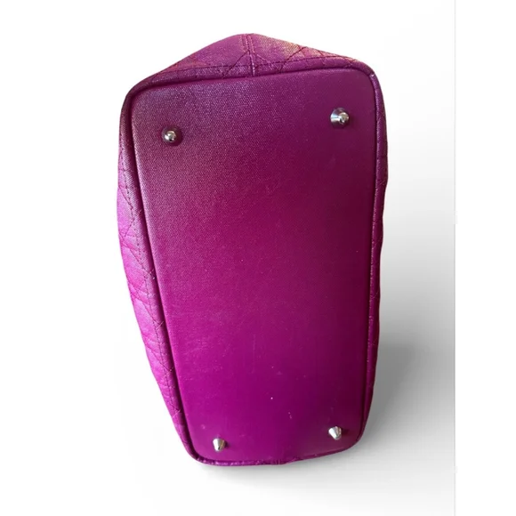 Christian Dior Cannage Panarea Magenta Quilted Tote Bag w/ COA - Picture 6 of 16